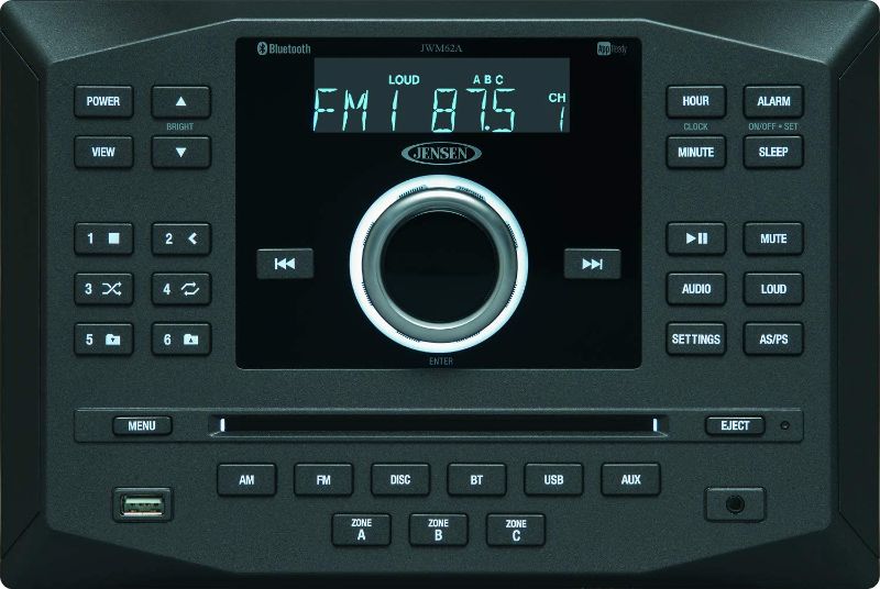 Photo 1 of Jensen JWM62A AM|FM|DVD|CD|USB|AUX|App Ready Bluetooth Wallmount Stereo w/ App Control