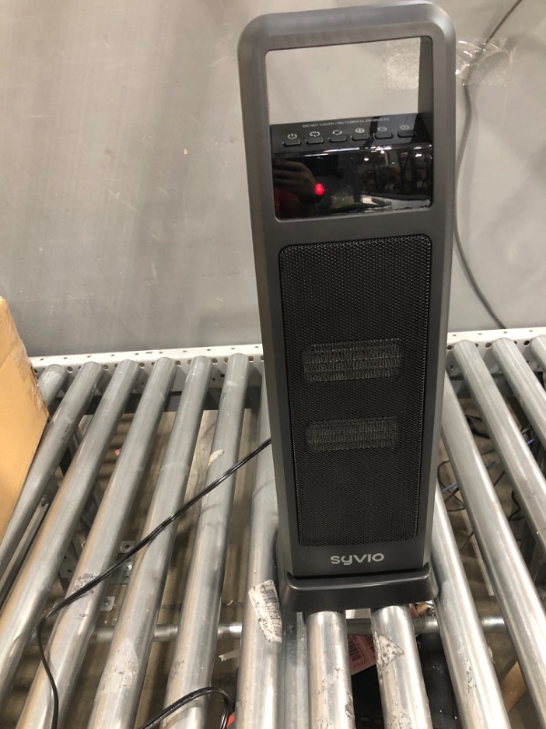 Photo 1 of **Missing remote** Syvio 24’’ Space Heater, 1500W 2S Fast Heating, Portable Heater with Thermostat, 8H Timer, Remote, 70° Swing, OverHeat&Tip-over Protect, Electric Heaters for Indoor Use, Large Room Office Garage
