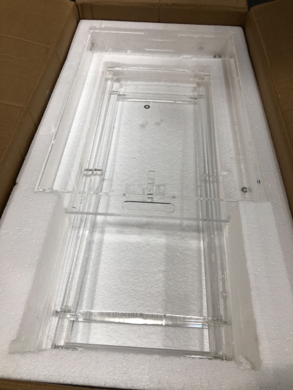 Photo 2 of **MINOR DAMAGE NEEDS REPAIR** LIKENOW Furniture Acrylic Folding Tray Table,Acrylic Side Table,Acrylic End Table,Clear,Modern,19x13 inch,23 inch High 1-Tier-A