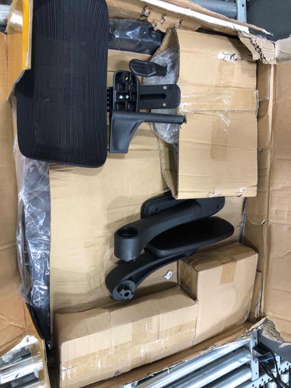 Photo 2 of **MISSING PARTS** BROBRIYO Ergonomic Office Chair: Extra Thick Cushioned Seat, Adjustable Seat, Flip-Flop Arm and Headrest, Maximum Support Back Adjustment, Recliner - Ideal for Home & Office Chair 1 Pack Black