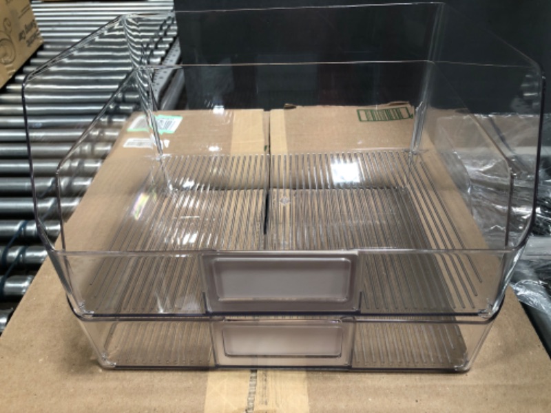 Photo 2 of STACKABLE CLEAR PLASTIC ORGANIZER BINS SET OF 4