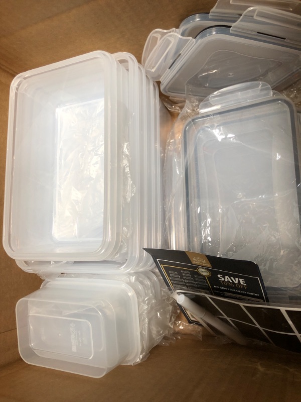 Photo 2 of **MISSING PARTS** Chef's Path Airtight Food Storage Containers Set with Lids (24 Pack) for Kitchen and Pantry Organization - BPA Free Kitchen Canisters for Cereal, Rice, Flour & Oats - Free Marker and 24 Labels
