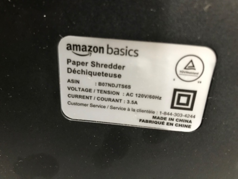 Photo 5 of Amazon Basics 8-Sheet High-Security Micro-Cut Shredder with Pullout Basket 8 Sheet Shredder