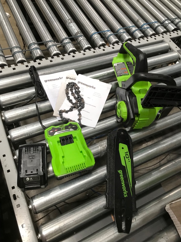 Photo 2 of (PARTS ONLY)Greenworks 24V 10" Chainsaw, 2.0Ah USB Battery and Charger
