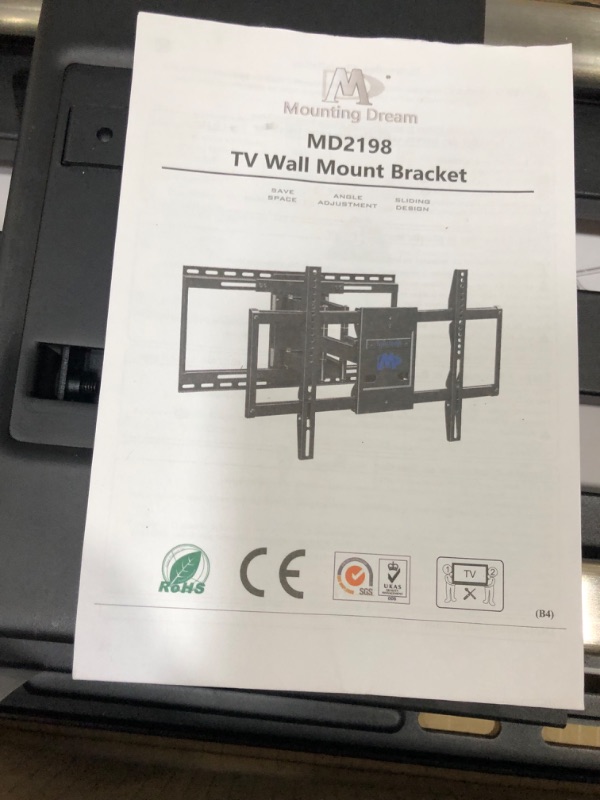 Photo 1 of Mounting Dream TV Mount with Sliding Design for Most 42-70 Inch TVs, Easy for TV Centering on Wall, Full Motion TV Wall Mount Fi