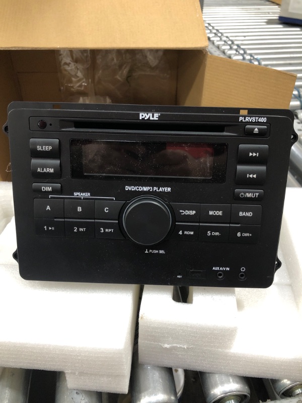 Photo 2 of Pyle Double DIN In Dash Car Stereo Head Unit - Wall Mount RV Audio Video Receiver System with Radio, Bluetooth, CD DVD Player, MP3, USB - Includes Remote Control, Power and Wiring Harness - PLRVST400