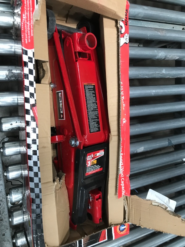 Photo 2 of BIG RED T83006 Torin Hydraulic Trolley Service/Floor Jack with Extra Saddle (Fits: SUVs and Extended Height Trucks): 3 Ton (6,000 lb) Capacity, Red