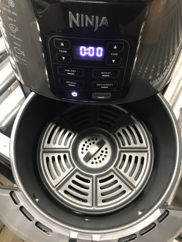 Photo 3 of Ninja AF101 Air Fryer that Crisps, Roasts, Reheats, & Dehydrates, for Quick, Easy Meals, 4 Quart Capacity, & High Gloss Finish, Black/Grey
