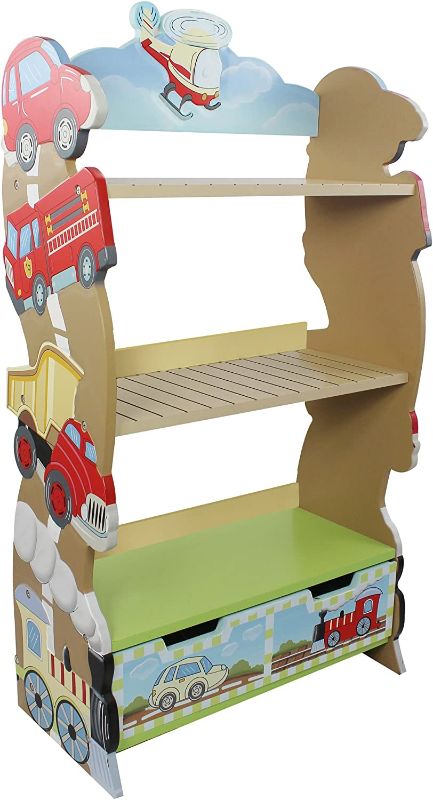 Photo 1 of  Fantasy Fields - Cracked Rose Thematic Kids Wooden Bookcase with Storage, Multi/None (W-10040A)

