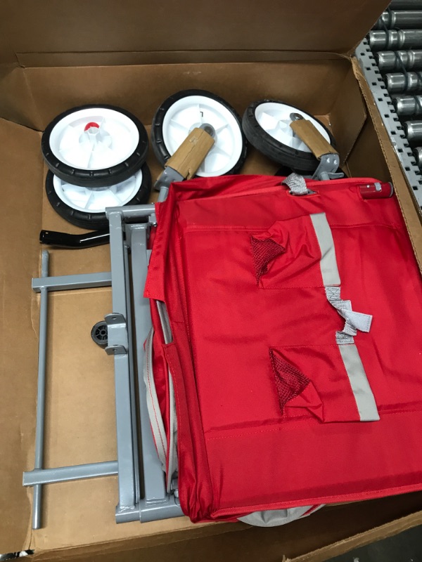 Photo 1 of *Stock Photo For Reference* Heavy Duty Steel Frame Collapsible Folding 150 Pound Capacity Outdoor Camping Garden Utility Wagon Yard Cart, Red
