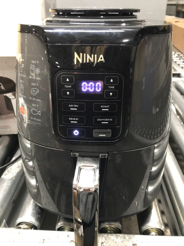 Photo 2 of Ninja AF101 Air Fryer that Crisps, Roasts, Reheats, & Dehydrates, for Quick, Easy Meals, 4 Quart Capacity, & High Gloss Finish, Black/Grey 4 Quarts