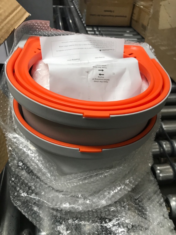 Photo 1 of Worthland Spin Mop for Floor Cleaning with 4 Reusable Microfiber Mop Heads, 2 in 1 Mop and Bucket with Wringer Set, Wet Dust Mop for Hardwood, Laminate, Tile