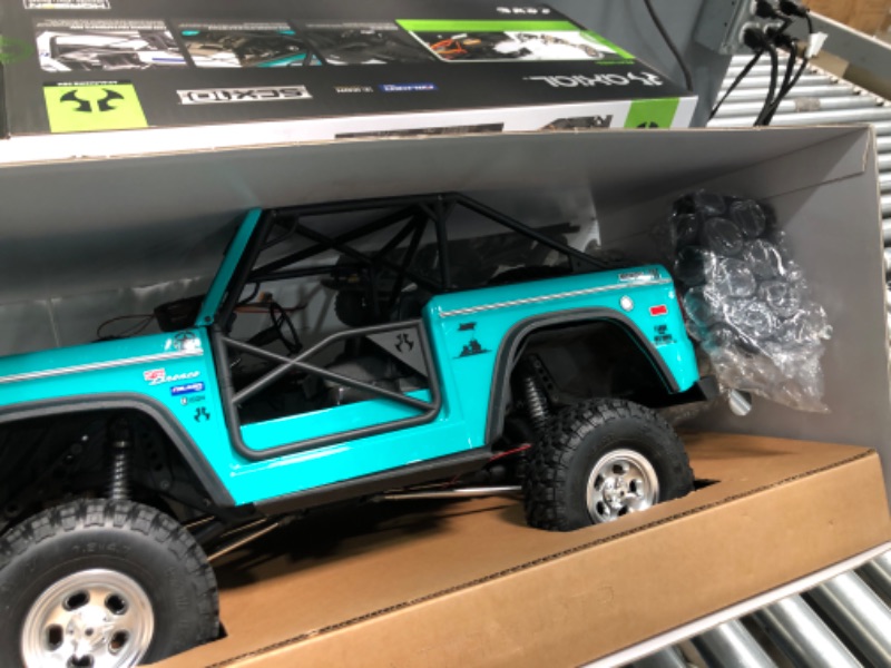 Photo 3 of Axial RC Truck 1/10 SCX10 III Early Ford Bronco 4WD RTR (Battery and Charger Not Included), Turquoise Blue, AXI03014T1