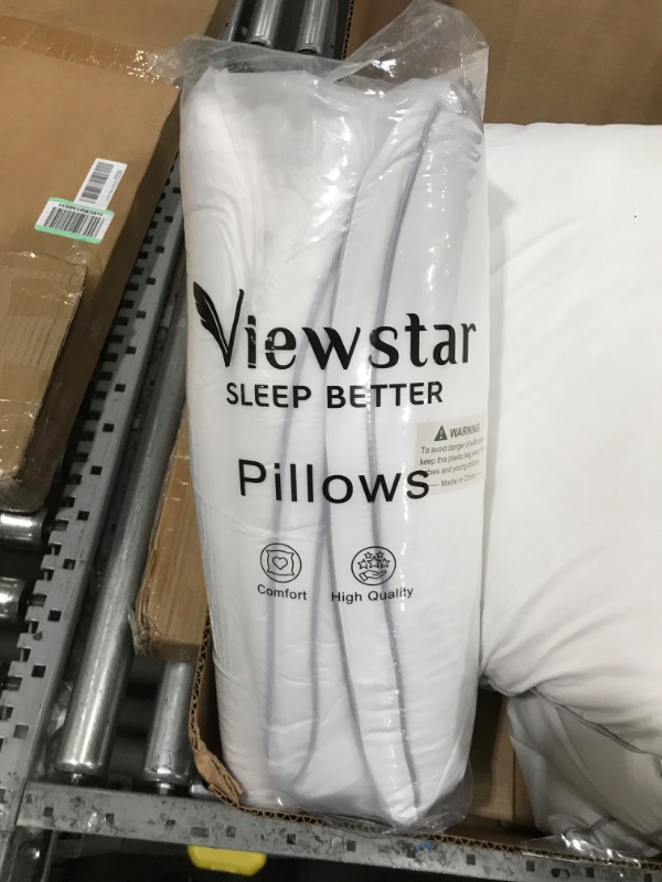 Photo 4 of **MINOR STAIN**viewstar Pillows Queen Size Set of 2, Down Alternative Bed Pillows, Back Side Sleeper Pillow for Neck and Shoulder Support, Soft Fluffy Hotel Pillows with Gusset Design, Machine Washable, 20" x 30"
