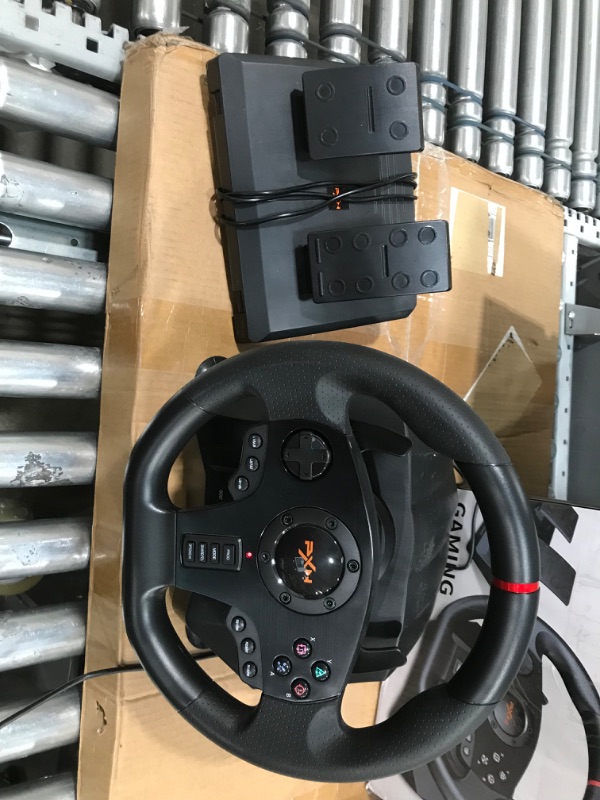 Photo 2 of **MISSING ONE C-FIXED BRACKET, MINOR SCRATCHES, TESTED** PXN PC Racing Wheel Steering Wheel V900 Driving Simulator 270°/900° Rotation christmas gift Gaming Steering Wheel with Pedals for PC,Xbox One,Xbox Series S/X,PS4,PS3, Nintendo Switch,Android TV