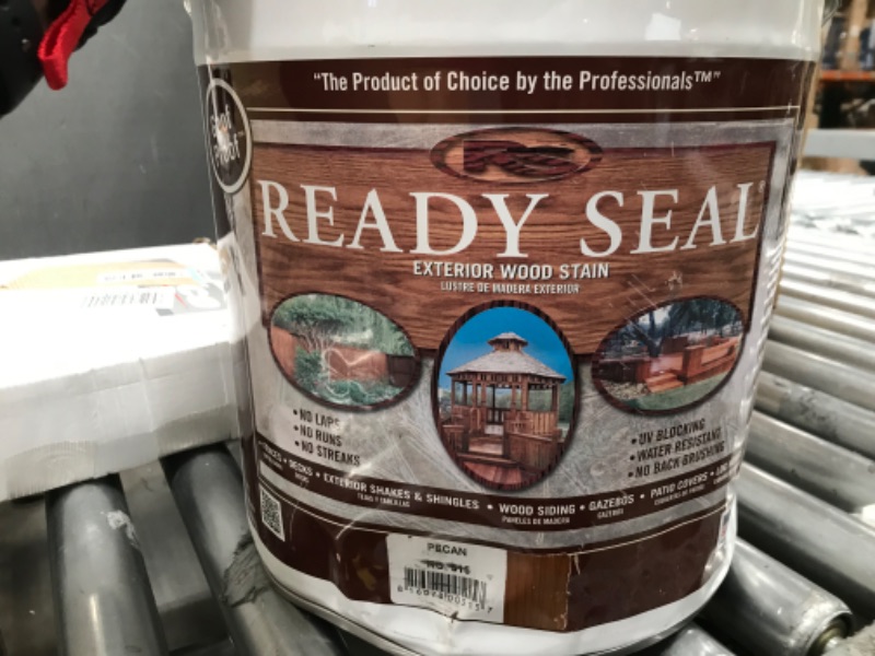 Photo 3 of **USED, DAMAGED CAN**Ready Seal 515 5-Gallon Pail Pecan Exterior Wood Stain and Sealer 5 Gallon Pecan Stain and Sealer