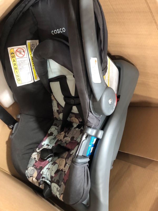 Photo 2 of Cosco Light N Comfy DX Infant Car Seat, Blue Elephant Puzzle