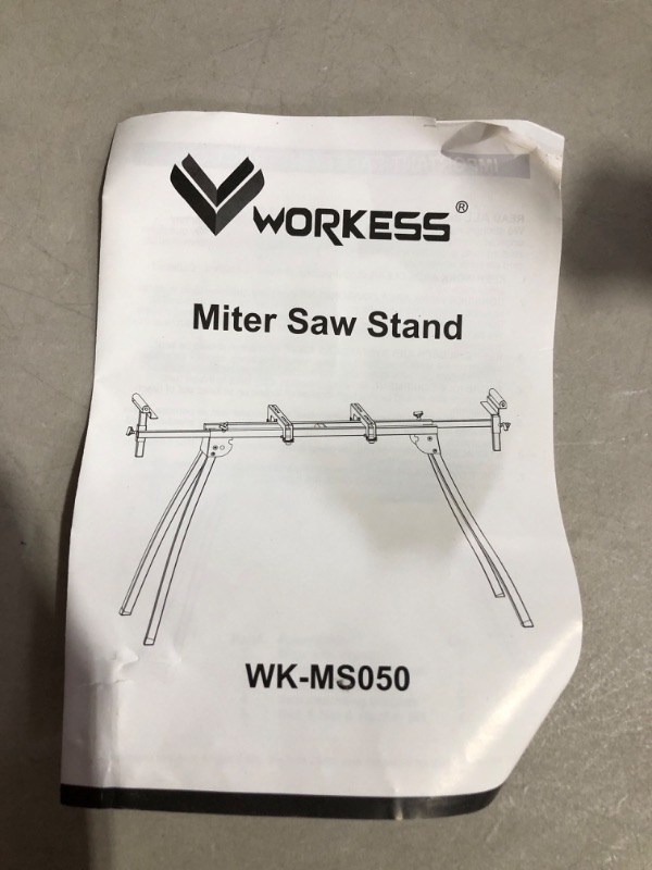 Photo 3 of Light Weight Universal Miter Saw Stand 330 Lbs Load Capacity Black and Grey WK-MS050B Single Pack Grey/Black