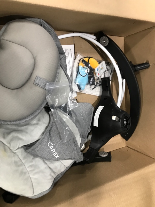 Photo 2 of Baby Swing for Infants | Electric Bouncer for Babies,Portable Swing for Baby Boy Girl,Remote Control Indoor Baby Rocker with 5 Sway Speeds,3 Seat Positions,10 Music and Bluetooth black