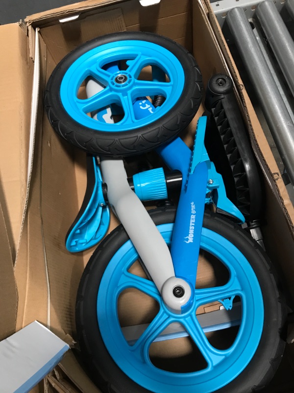 Photo 1 of Chillafish Bmxie² Lightweight Balance Bike with Integrated Footrest and Footbrake for Kids Ages 2 to 5 Years, 12-inch Airless Rubberskin Tires, Adjustable Seat Without Tools, Blue Blue Footbrake
