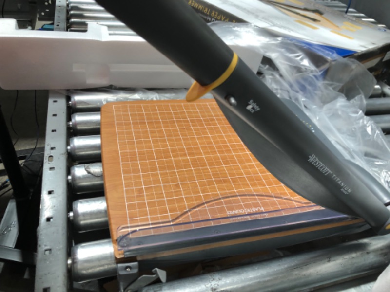 Photo 1 of Westcott 12'' TrimAir Anti-Microbial Wood Guillotine Paper Cutter & Paper Trimmer, 30 Sheet (15106) 12-inch