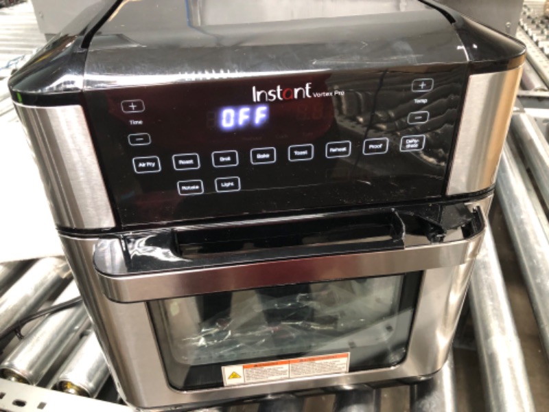Photo 1 of Instant Vortex Pro Air Fryer, 10 Quart, 9-in-1 Rotisserie and Convection Oven, From the Makers of Instant Pot with EvenCrisp Technology, App With Over 100 Recipes, 1500W, Stainless Steel 10QT Vortex Pro