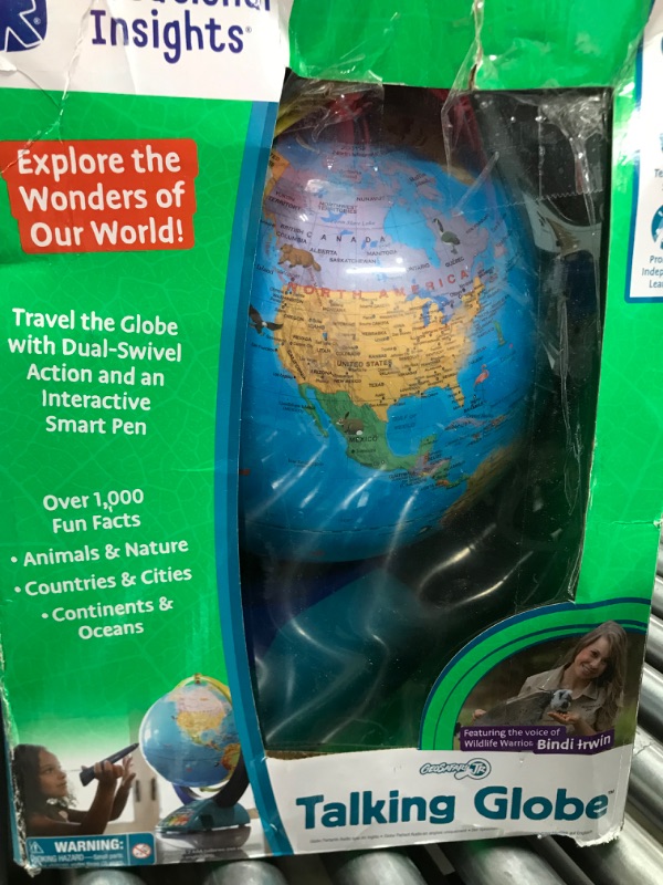 Photo 2 of Educational Insights GeoSafari Jr. Talking Interactive Globe with Talking Pen for Kids, Featuring Bindi Irwin, Gift for Boys & Girls, Ages 4+