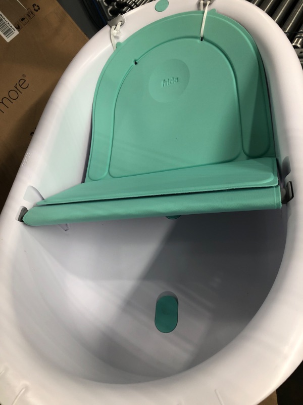 Photo 2 of 4-in-1 Grow-with-Me Bath Tub by Frida Baby Transforms Infant Bathtub to Toddler Bath Seat with Backrest for Assisted Sitting in Tub