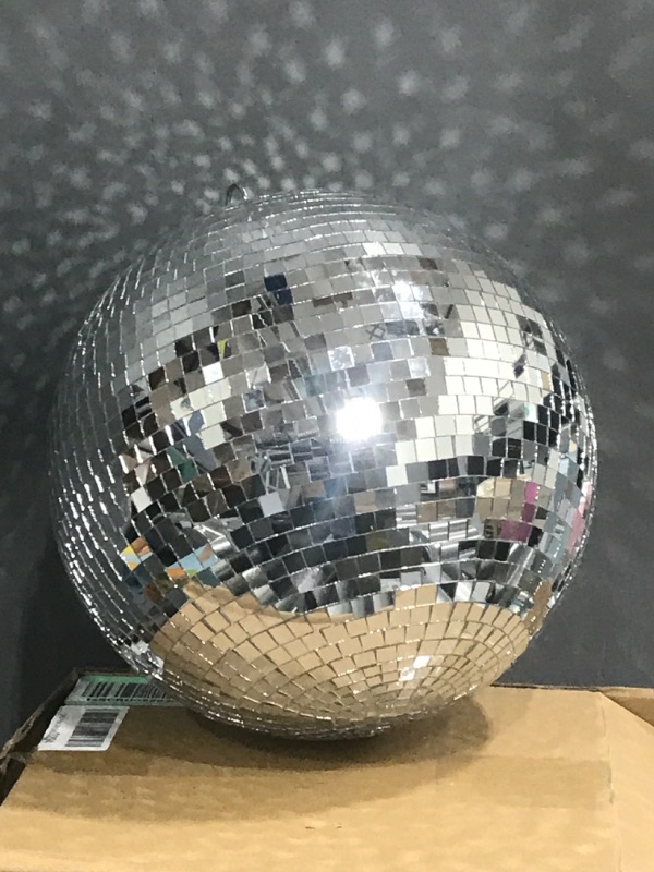 Photo 2 of 12" Disco Ball Mirror Ball Disco Party Decoration Stage Light Dj Light Effect Home Business Christmas Display Decoration Silver