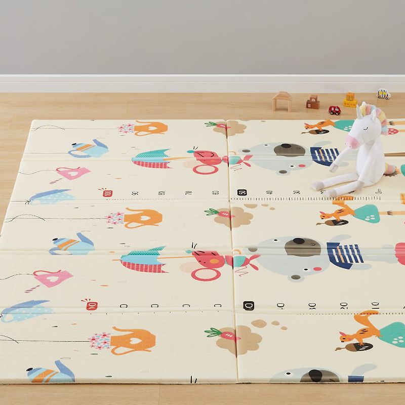Photo 1 of Amazon Basics Foldable Baby Crawling Play Mat, Reversible, Waterproof - 78.7" x 71" x 0.6"