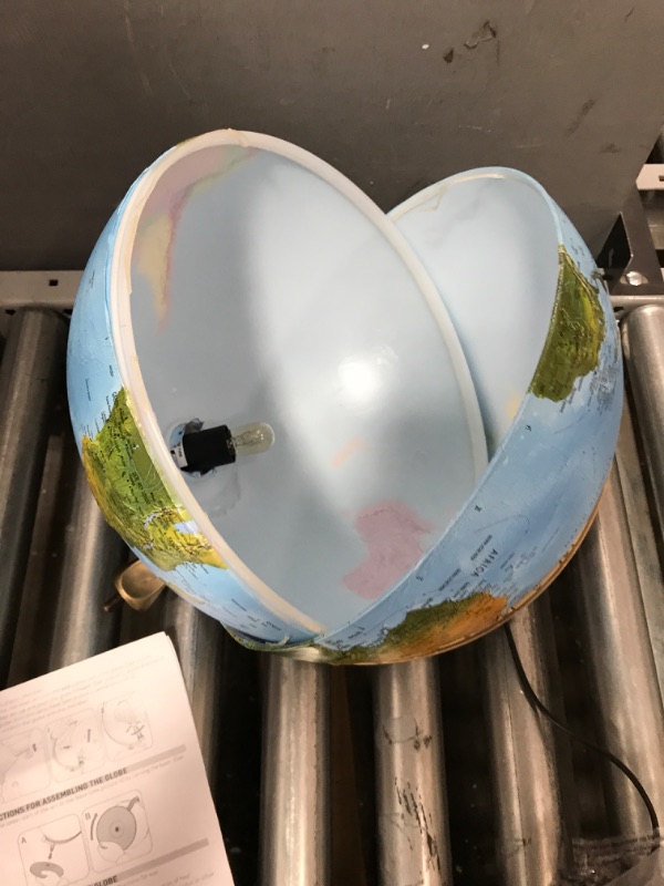 Photo 1 of Waypoint Geographic Illuminated Desk Globe with Stand and Raised Relief Features - 1,000's of Up-to-Date Named Places & Points of Interest - Wood Stand (Blue)