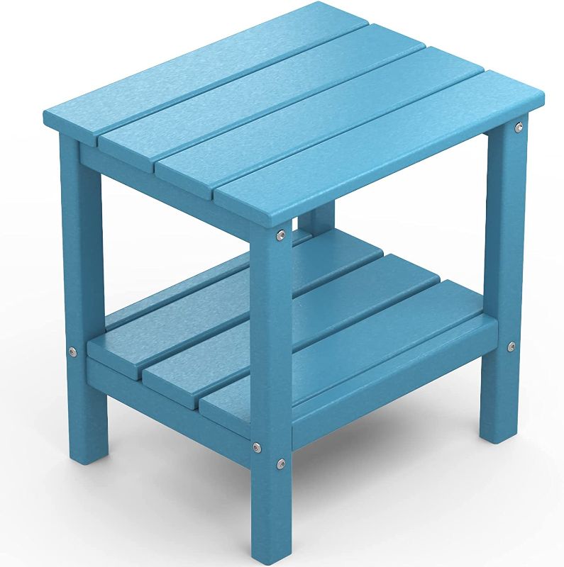 Photo 1 of 
Roll over image to zoom in







2 VIDEOS
KINGYES Double Side Table, Adirondack End Table- Light Blue