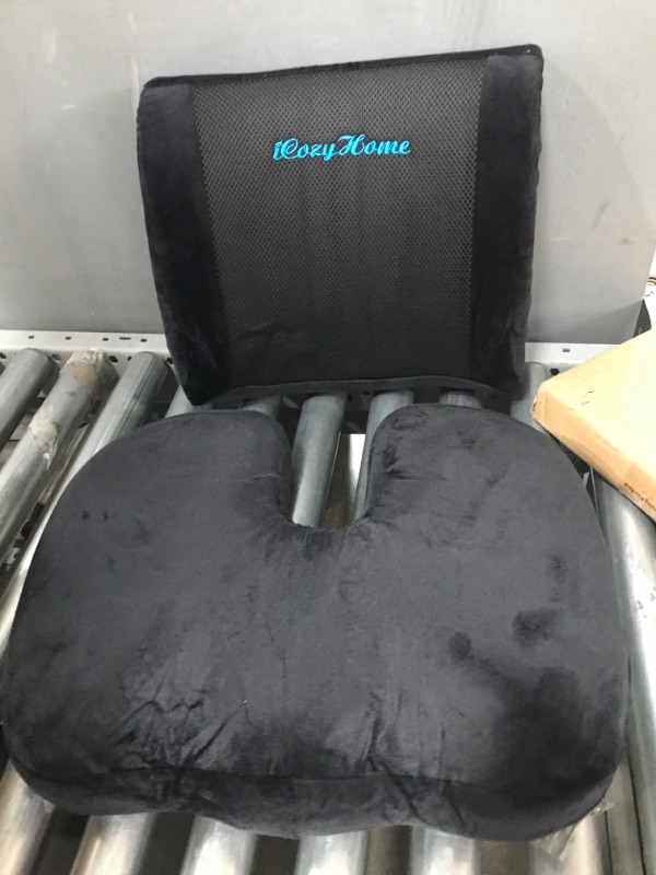 Photo 2 of iCozyHome Coccyx Seat Cushion and Lumbar Support Pillow for Office Desk Chair Memory Foam Car Seat Cushion Orthopedic Back Pillow for