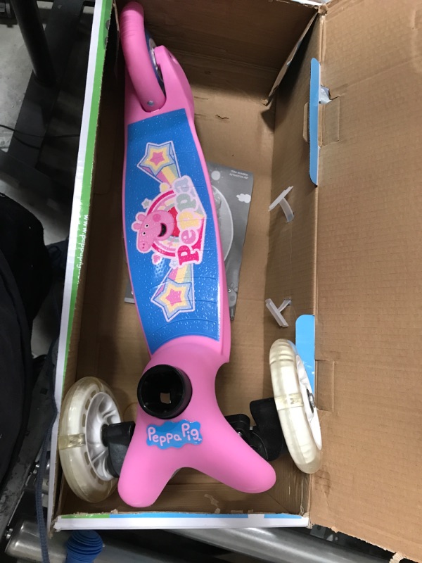 Photo 4 of Self Balancing Kick Scooter - Extra Wide Deck, 3 Wheel Platform, Foot Activated Brake, 75 Lbs Limit, Kids & Toddlers, Girls Or Boys, Ages 3 and Up Peppa Pig