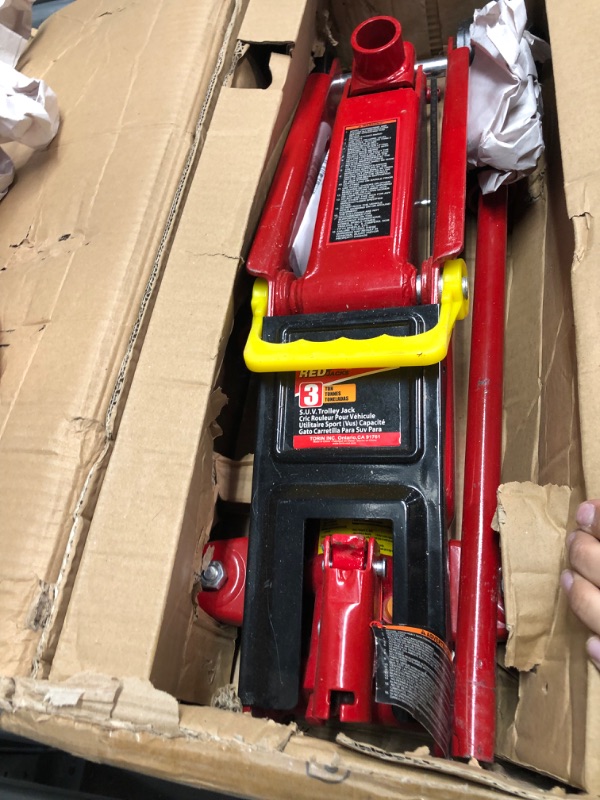 Photo 2 of BIG RED T83006 Torin Hydraulic Trolley Service/Floor Jack with Extra Saddle (Fits: SUVs and Extended Height Trucks): 3 Ton (6,000 lb) Capacity, Red