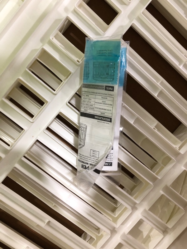 Photo 1 of IRIS USA 24" Exercise 4-Panel Pet Playpen with Door, Dog Playpen, Puppy Playpen, for Puppies and Small Dogs, Keep Pets Secure, Easy Assemble, Fold It Down, Easy Storing, Customizable, White White 4 Panel - 24"H