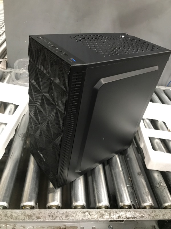 Photo 2 of DENTED ///   MOROVOL ATX PC Gaming Case with 4pcs RGB Fans Airflow Mid-Tower with Diamond-Shaped Mesh Front & Tempered Glass Side Panel Computer Chassis (621-N4)
