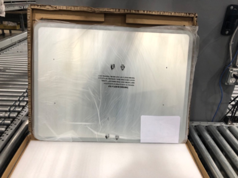 Photo 1 of  LED Bathroom Mirror, 24x32 Inch Gradient Front and Backlit LED Mirror for Bathroom, 3 Colors Dimmable CRI>90 Double Lights, IP54 Enhanced Anti-Fog, Hanging Plates Wall Mount Lighted Mirror
