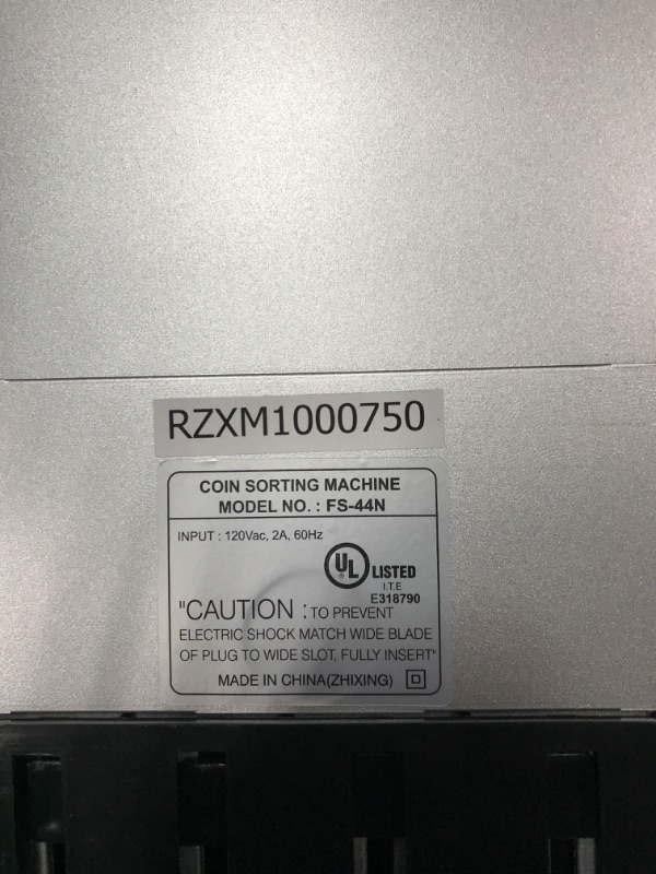 Photo 4 of Royal Sovereign 4 Row Electric Coin Counter with Patented Anti-Jam Technology & Digital Counting Display (FS-44N), Black FS-44N FS-44N