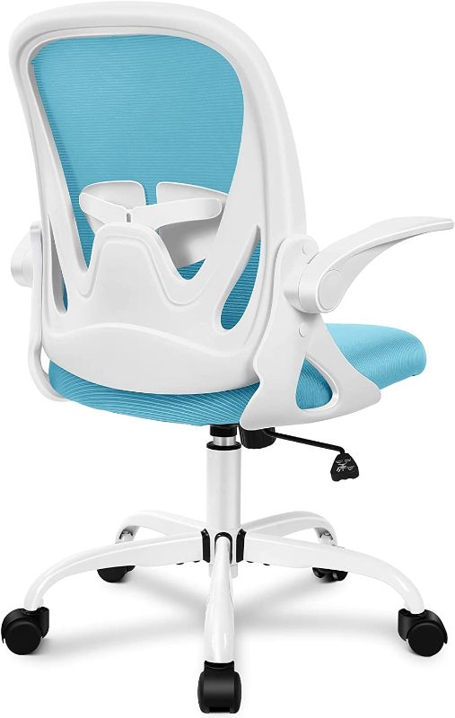 Photo 1 of Primy Office Chair Ergonomic Desk Chair with Adjustable Lumbar Support and Height, Swivel Breathable Desk Mesh Computer Chair with Flip up Armrests for Conference Room?Blue?
