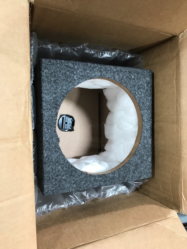 Photo 2 of Facmogu 8in Ported Subwoofer Box, Single Car Speaker Enclosure with Great High-Density Fibreboard Sturdy Construction, Square Sub Box Enclosure with Sound-Absorbing Cotton & Premium Carpeted Finish 8 Inch