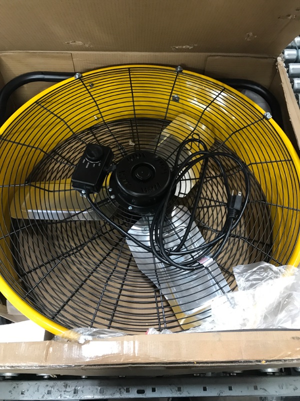 Photo 2 of ***Doesn't turn on.***
Tornado - 24 Inch Industrial Grade UL Safety Listed High Velocity Air Movement Heavy Duty Drum Fan - 3 Speed Air Circulator Fan - Industrial, Commercial, Residential, and Greenhouse Use