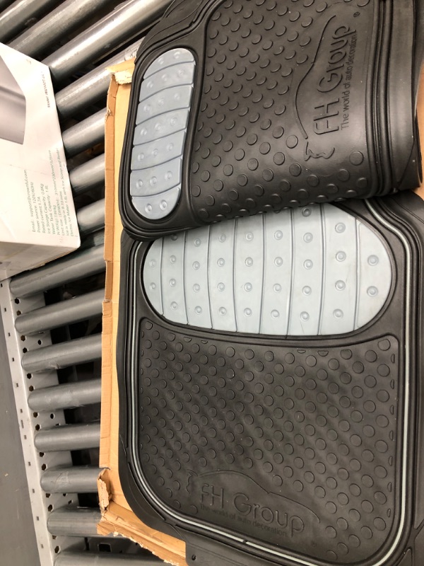 Photo 3 of Automotive Floor Mats Gray ClimaProof for all weather protection Universal Fit Heavy Duty Rubber fits most Cars, SUVs, and Trucks (Full Set Trim to Fit) FH Group F11500GRAY