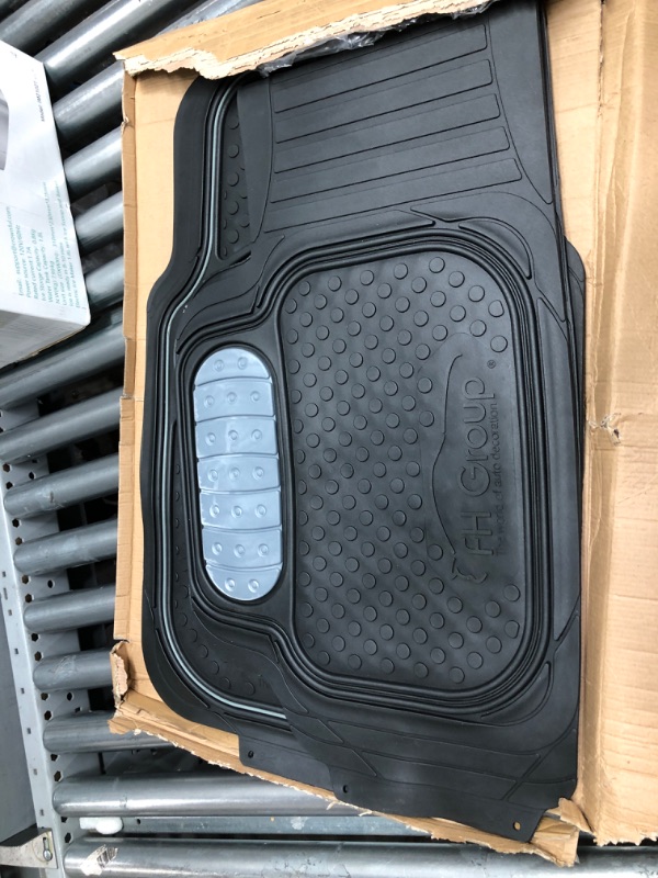 Photo 2 of Automotive Floor Mats Gray ClimaProof for all weather protection Universal Fit Heavy Duty Rubber fits most Cars, SUVs, and Trucks (Full Set Trim to Fit) FH Group F11500GRAY