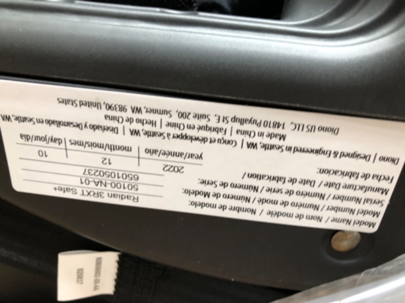 Photo 4 of ***MISSING SOME COMPONENTS*** Diono Radian 3RXT SafePlus, 4-in-1 Convertible Car Seat, Rear and Forward Facing, SafePlus Engineering, 3 Stage -Infant Protection, 10 Years 1 Car Seat, Slim Fit 3 Across, Black Jet 3RXT SafePlus Black Jet