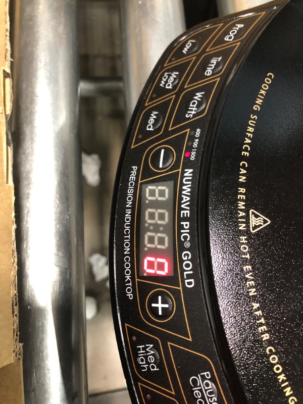 Photo 1 of ****** UNABLE TO TEST FUNCTION ********** FOR PARTS ONLY      NUWAVE Gold Precision Induction Cooktop, 900, and 1500 Watts, 12” Heat-Resistant Cooking Surface & Carrying Case for Precision Induction Cooktop, Insulated & Water Resistant Cooktop + Case