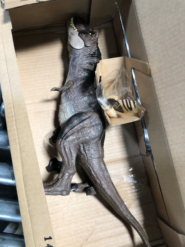 Photo 2 of ?Jurassic World Dominion Dinosaur T Rex Toy, Thrash ‘N Devour Tyrannosaurus Rex Action Figure with Sound and Motion???? Frustration Free Packaging