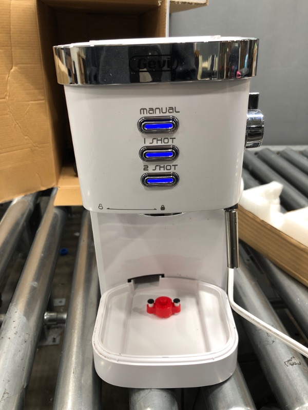 Photo 2 of *Tested* Gevi Espresso Machine 20 Bar Fast Heating Automatic White Espresso Machine with Milk Frother Cappuccino Maker for Espresso, Latte, Macchiato, 1.2L Water Tank, 1350W, White