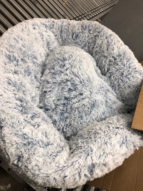 Photo 1 of *Used/Like New* Bedfolks Calming Donut Dog Bed, 45 Inches Round Fluffy Dog Beds for Extra Large Dogs, Anti-Anxiety Plush Dog Bed, Washable Pet Bed with Non-Slip Bottom (Light Blue, Extra Large) Extra Large(D45") Light Blue