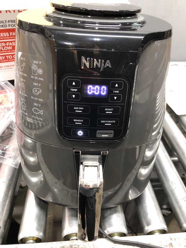 Photo 2 of *New/Tested* Ninja AF101 Air Fryer that Crisps, Roasts, Reheats, & Dehydrates, for Quick, Easy Meals, 4 Quart Capacity, & High Gloss Finish, Black/Grey 4 Quarts